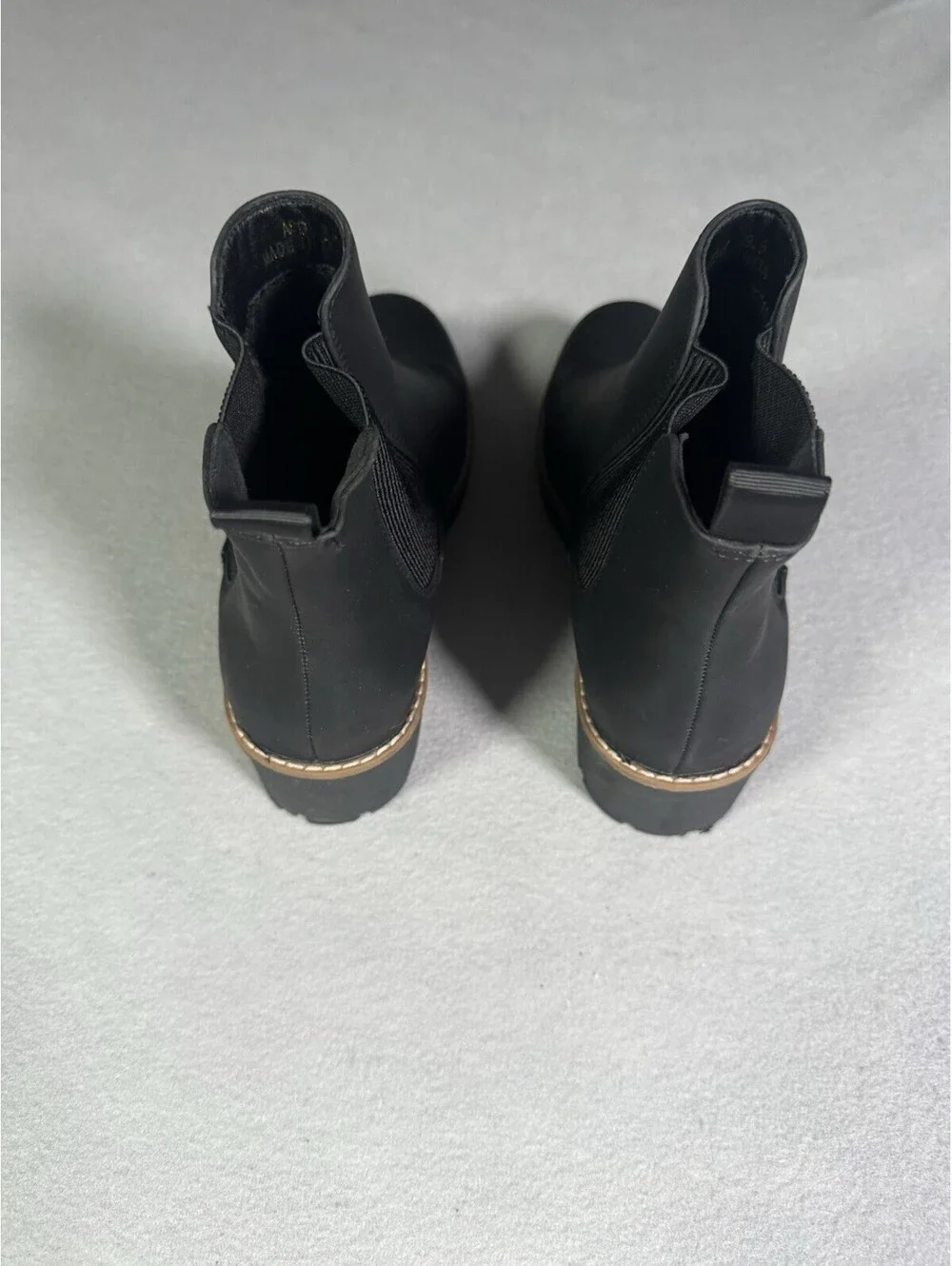 Athlefit Women's Chelsea Wedge Boots Black Pull On Ankle Booties Size 9.5